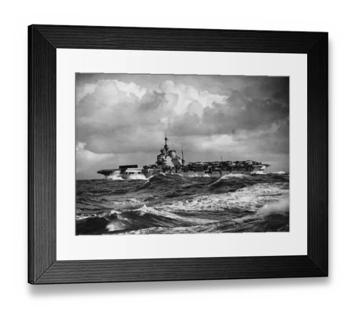 Framed Print : HMS VICTORIOUS at sea during several days of preparation for Norwegian operations