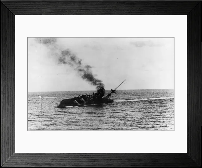 Framed Print : HMS Barham, torpedoed off the Egyptian coast in The Mediterranean Sea Framed Print : HMS Barham, torpedoed off the Egyptian coast in The Mediterranean Sea
