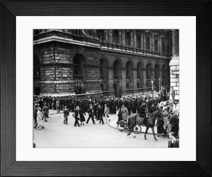 Framed Print : Downing Street, Whitehall, London, SW1. Ten months after the end of World War Two Framed Print : Downing Street, Whitehall, London, SW1. Ten months after the end of World War Two