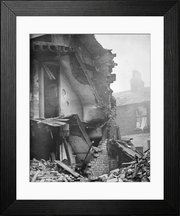 Framed Print : These two sets of stairs in a Liverpool house hit by a Nazi night bomb in a recent raid Framed Print : These two sets of stairs in a Liverpool house hit by a Nazi night bomb in a recent raid
