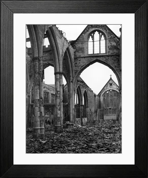 Framed Print : Temple Church, Bristol, hist by midnight Nazi raid. 25th November 1940 Framed Print : Temple Church, Bristol, hist by midnight Nazi raid. 25th November 1940
