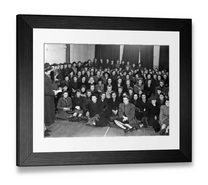 Framed Print : Miss D Forster addressing the Liverpool Girl Cadet Corps Inauguration at the Blue Coat Framed Print : Miss D Forster addressing the Liverpool Girl Cadet Corps Inauguration at the Blue Coat