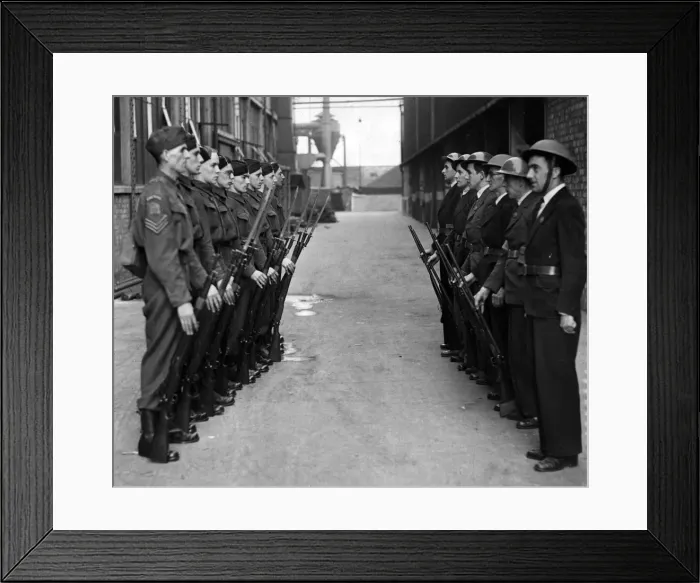 Framed Print : The Home Guard celebrates its second birthday. This picture of the opening of a new Framed Print : The Home Guard celebrates its second birthday. This picture of the opening of a new