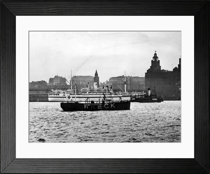 Framed Print : The wreck ship Marker. When photographed the hospital ship Somersetshire was Framed Print : The wreck ship Marker. When photographed the hospital ship Somersetshire was