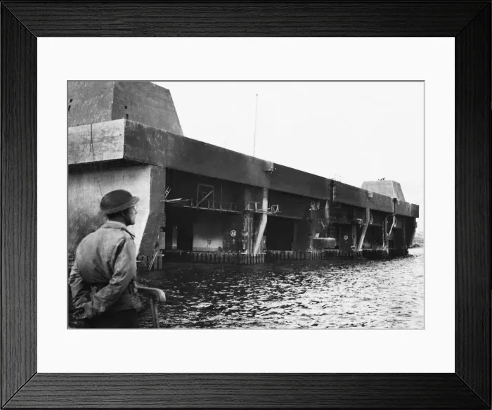 Framed Print : Bomb Damage Revealed At Fall Of Brest. The fortified entrance at the west end of Framed Print : Bomb Damage Revealed At Fall Of Brest. The fortified entrance at the west end of