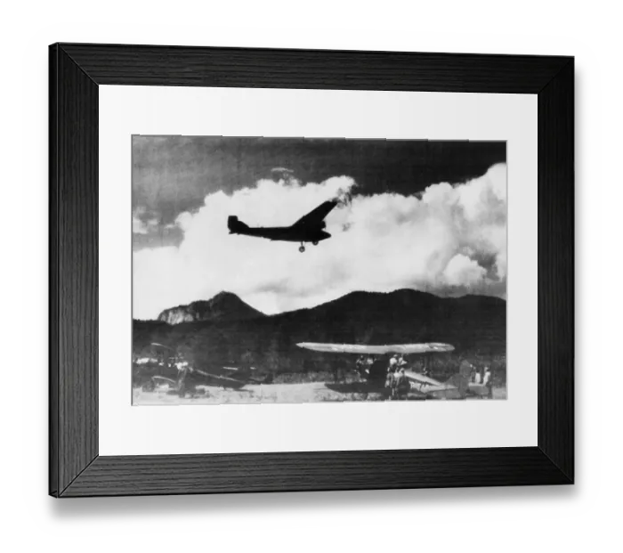 Framed Print : The Soviet Aerodrome in the mountain passes of the Caucasus mountains on the Volga Front