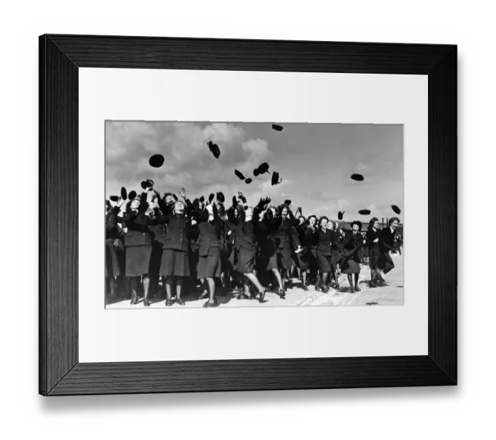 Framed Print : Cheers from Wrens at Devonport Dockyard, Plymouth, following the Commanders statement Framed Print : Cheers from Wrens at Devonport Dockyard, Plymouth, following the Commanders statement