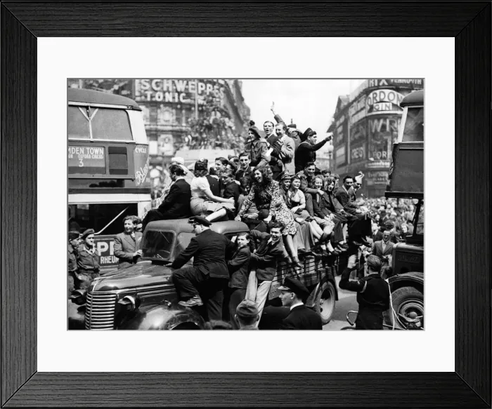 Framed Print : All day long the happy crowds paraded. They cheered, they waved flags Framed Print : All day long the happy crowds paraded. They cheered, they waved flags