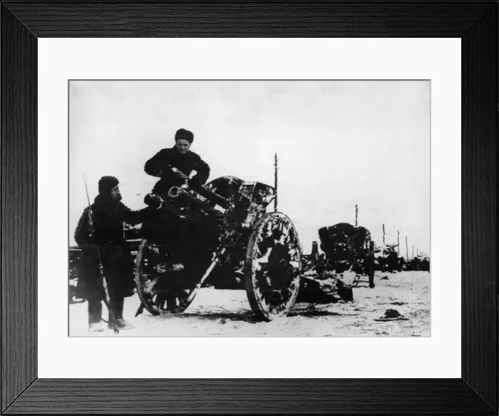 Framed Print : Picture shows: A variety of abandoned guns, tanks, armoured cars