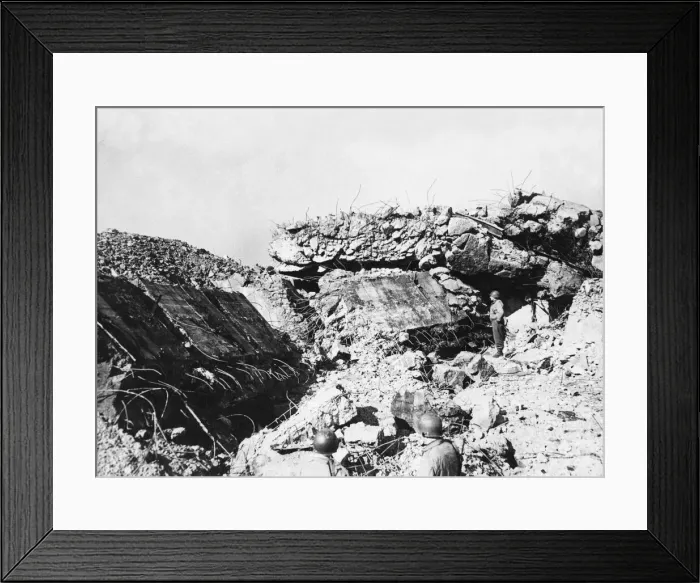 Framed Print : This was Hitlers HQ. Troops of the U.s First Army view remains of Hitler Framed Print : This was Hitlers HQ. Troops of the U.s First Army view remains of Hitler