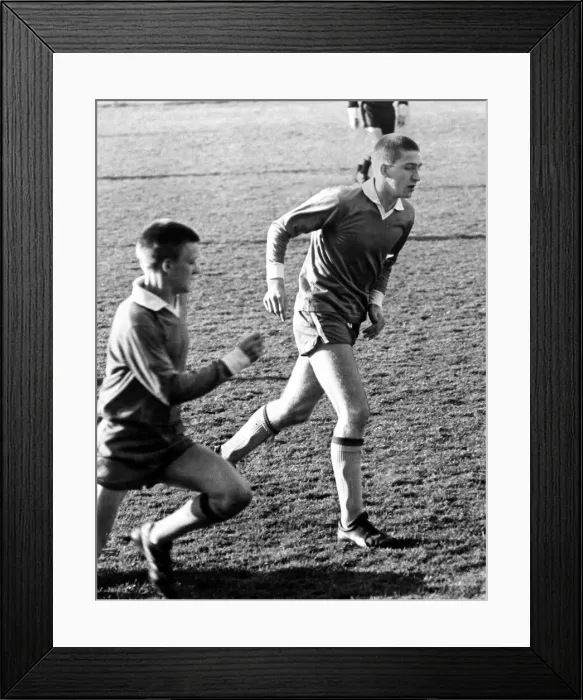 Framed Print : A young Norman Whiteside during a training session with a youth team before he broke into Framed Print : A young Norman Whiteside during a training session with a youth team before he broke into