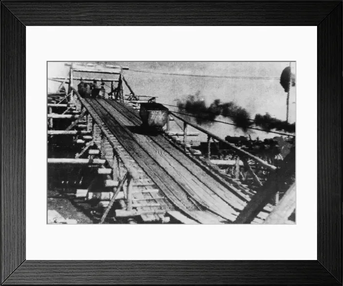 Framed Print : The stockade of a restored coal mine in the Donets Basin region which was recently Framed Print : The stockade of a restored coal mine in the Donets Basin region which was recently