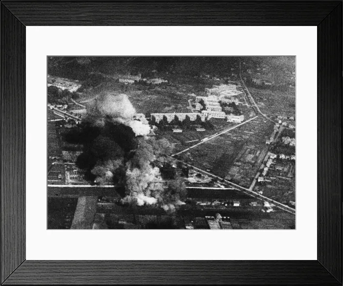 Framed Print : Photograph taken during a daylight raid by Bostons of No
