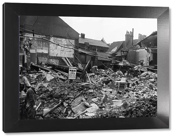 Scene of devastation to Midland Bank in Witham, Hull after it was bombed by the German