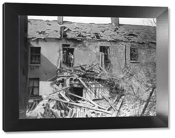 Picture shows a row of houses in Wales, badly hit in The Blitz