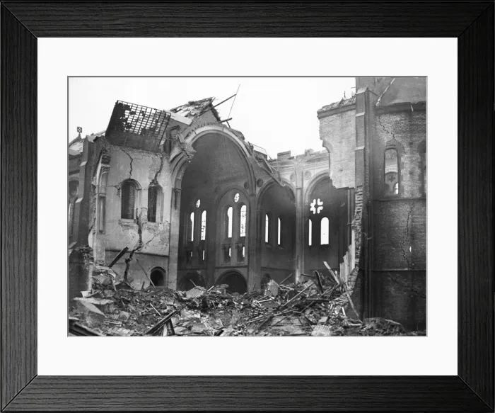 Framed Print : St Augustines Church in the city of Manchester, pictured in October 1957 Framed Print : St Augustines Church in the city of Manchester, pictured in October 1957