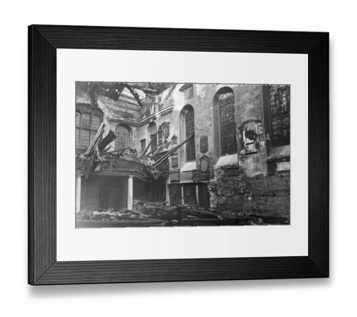 Framed Print : Saint Vedast Church in the city of London, after it was bombed by Germany in The Blitz of Framed Print : Saint Vedast Church in the city of London, after it was bombed by Germany in The Blitz of