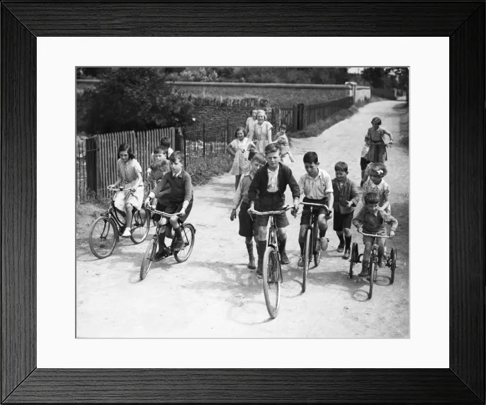 Framed Print : Picture shows children evacuated to safety - location unknown - enjoying the outdoors Framed Print : Picture shows children evacuated to safety - location unknown - enjoying the outdoors