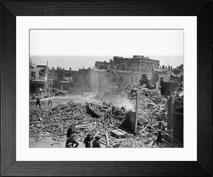 Framed Print : A district of London - not identified, after yet another German Air Raid on the city Framed Print : A district of London - not identified, after yet another German Air Raid on the city