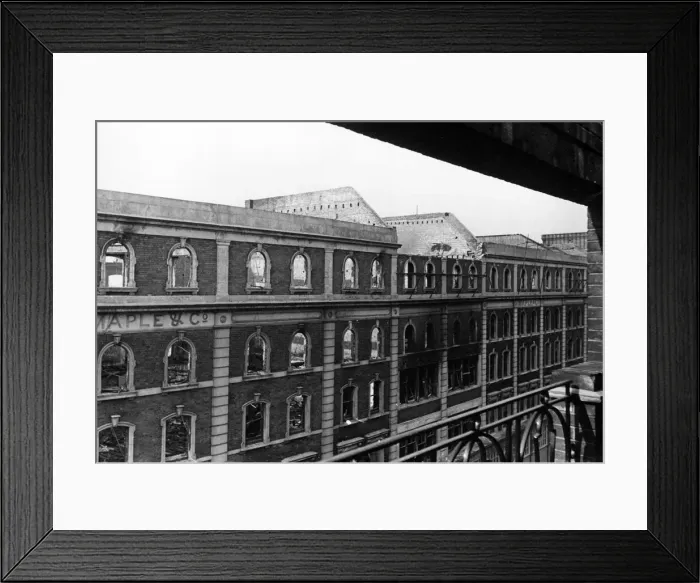 Framed Print : Maple & Co, 141-150 Tottenham Court Road, following an air raid attack. 20th April 1941 Framed Print : Maple & Co, 141-150 Tottenham Court Road, following an air raid attack. 20th April 1941
