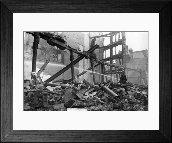Framed Print : Scenes at Aldersgate Street following an air raid attack. Circa 1941 Framed Print : Scenes at Aldersgate Street following an air raid attack. Circa 1941