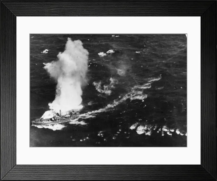 Framed Print : Two ships were sunk - a merchant vessel and an escort ship