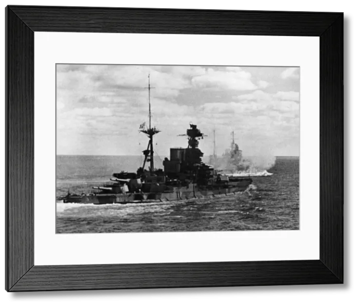 Framed Print : Royal Navy Queen Elizabeth-class battleship HMS Barham at sea during the Second World Framed Print : Royal Navy Queen Elizabeth-class battleship HMS Barham at sea during the Second World
