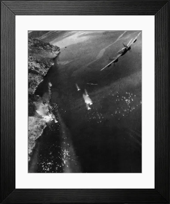 Framed Print : Aircraft of R. A. F. Coastal Command are ceaselessly attacking the remnants of German Framed Print : Aircraft of R. A. F. Coastal Command are ceaselessly attacking the remnants of German