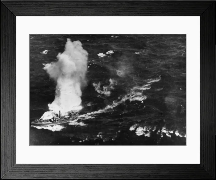 Framed Print : Two ships were sunk - a merchant vessel and an escort ship Framed Print : Two ships were sunk - a merchant vessel and an escort ship