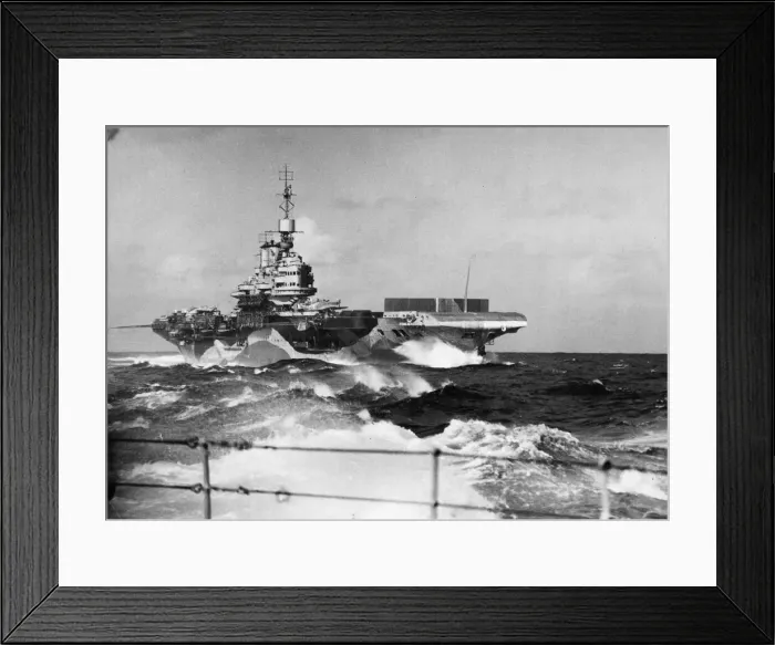 Framed Print : Royal Navy Illustrious class aircraft carrier HMS Formidable at sea with the Eastern