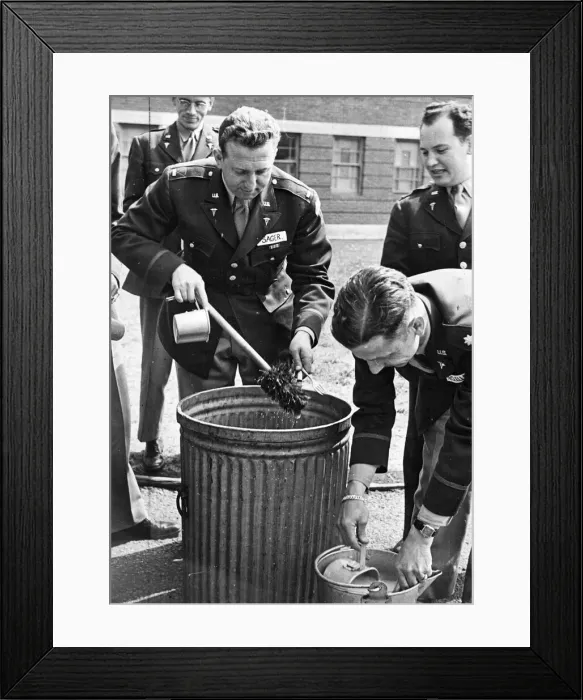 Framed Print : American officers have to do their own washing up. Picture taken at a cadet school Framed Print : American officers have to do their own washing up. Picture taken at a cadet school