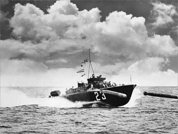 The latest type of motor torpedo boat in use by the Royal Navy
