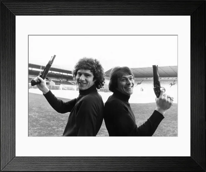 Framed Print : Local rivals, Brian Kidd of Manchester City Forward (left