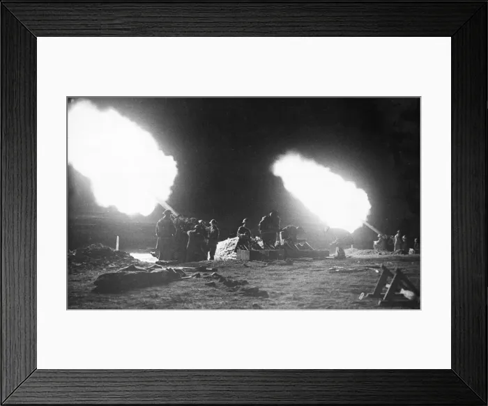 Framed Print : The astounding picture produced by the flash of a 3 inch anti aircraft gun Framed Print : The astounding picture produced by the flash of a 3 inch anti aircraft gun