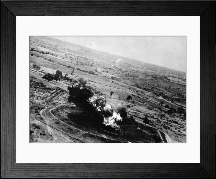 Framed Print : RAF Beaufighter planes attack oil storage tanks in Burma Framed Print : RAF Beaufighter planes attack oil storage tanks in Burma