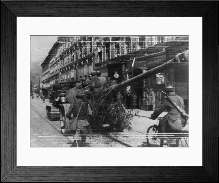 Framed Print : Red Army in Vienna. First picture of the Red Army in Vienna Framed Print : Red Army in Vienna. First picture of the Red Army in Vienna