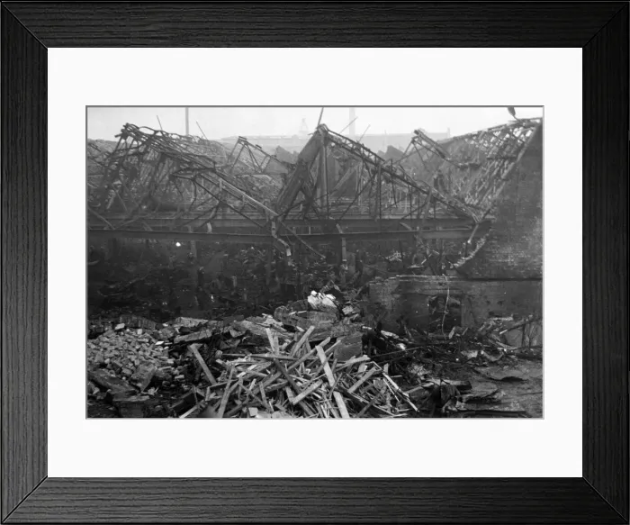 Framed Print : The scene of ruin in a district of Southern England recently when a V bomb fell in