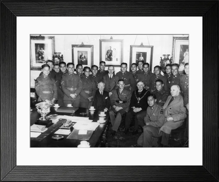 Framed Print : The Maori team that played Cardiff was given a civic welcome by the Lord Mayor of Cardiff Framed Print : The Maori team that played Cardiff was given a civic welcome by the Lord Mayor of Cardiff