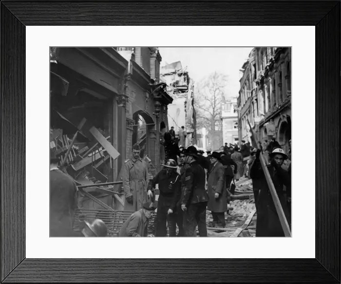 Framed Print : V2 bomb damage in England during World War Two. November 1944 Framed Print : V2 bomb damage in England during World War Two. November 1944