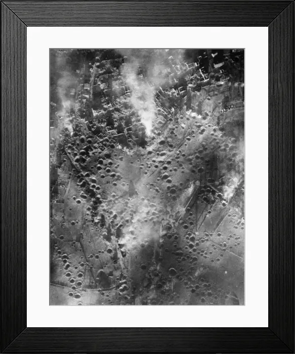 Framed Print : This Ninth Air Force reconnaissance photograph shows the damage caused in St