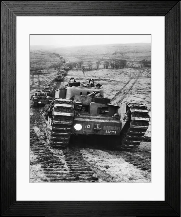 Framed Print : Churchill tanks during manoeuvres in Britain. September 18th 1942