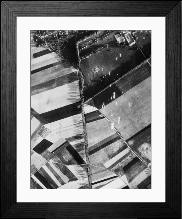 Framed Print : A salvo of 25 bombs launched from RAF bombers against a convoy of enemy mechanical Framed Print : A salvo of 25 bombs launched from RAF bombers against a convoy of enemy mechanical