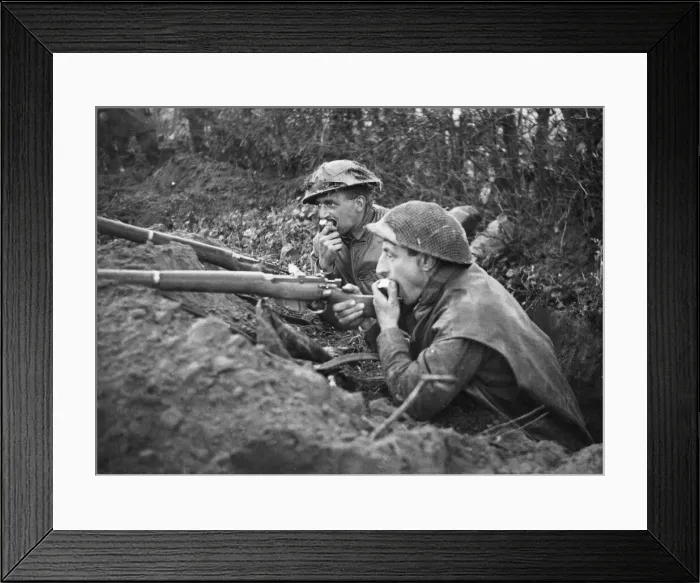 Framed Print : The battle for Venraij. Private V. Studd and Private J Framed Print : The battle for Venraij. Private V. Studd and Private J