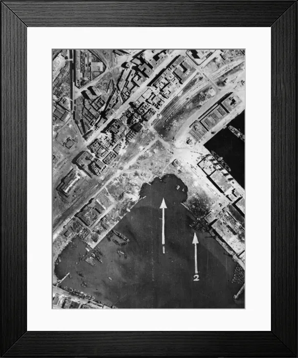 Framed Print : United States Flying Fortresses bombers take a bite out of Naples, Southern Italy
