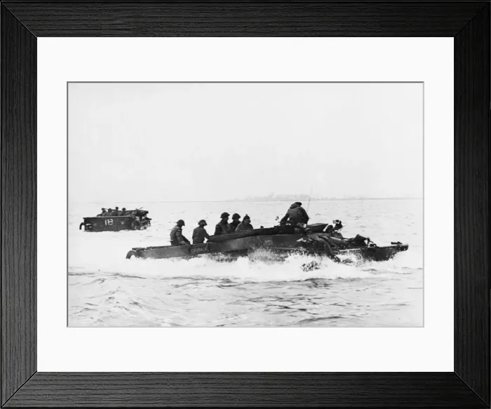 Framed Print : Canadian landing vehicles used in Holland. 3rd November 1944 Framed Print : Canadian landing vehicles used in Holland. 3rd November 1944