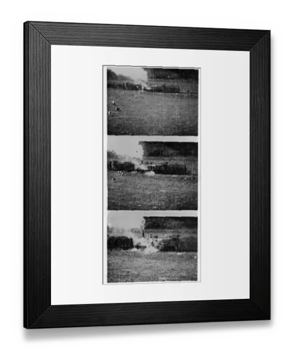 Framed Print : A low level attack on a goods train made by a Polish fighter pilot of the RAF on his