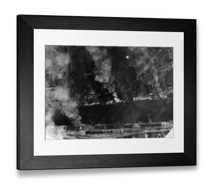 Framed Print : Another devastating blow at retreating German transport was struck by medium bombers Framed Print : Another devastating blow at retreating German transport was struck by medium bombers