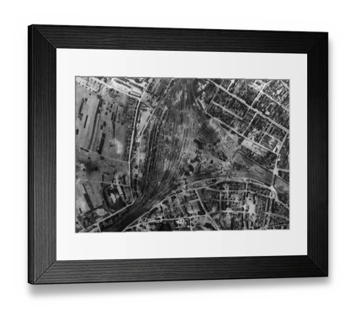 Framed Print : At Metz, in enemy occupied France, thee unit bay workshops and three locomotive