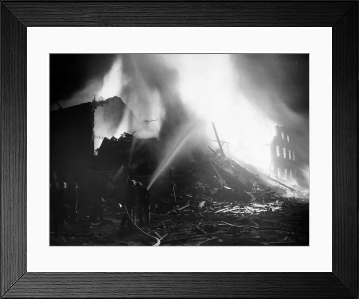 Framed Print : An air raid causes damage to buildings in Ebury Street, Pimlico, London. 16th April 1941 Framed Print : An air raid causes damage to buildings in Ebury Street, Pimlico, London. 16th April 1941