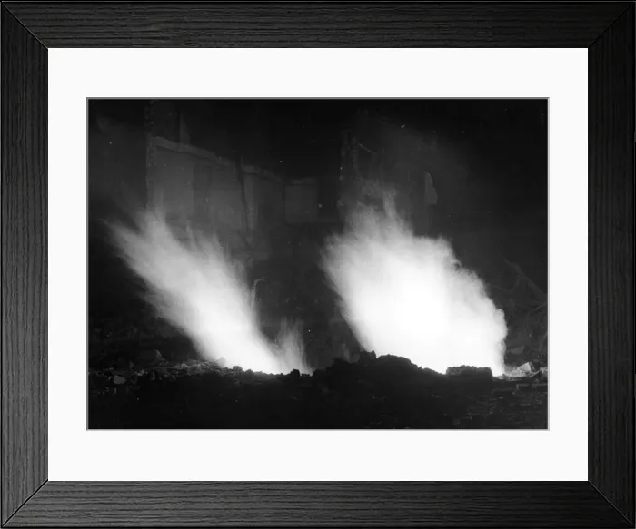 Framed Print : Deptford and St Antholin Church, Nunhead Lane during bombing raid on the night of 27th Framed Print : Deptford and St Antholin Church, Nunhead Lane during bombing raid on the night of 27th